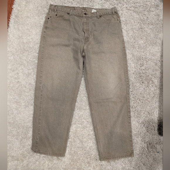 Vintage Levi's Orange Tab Mens 550 Size 40x30 Relaxed Fit Khaki Tan Jeans Great! - Picture 5 of 7